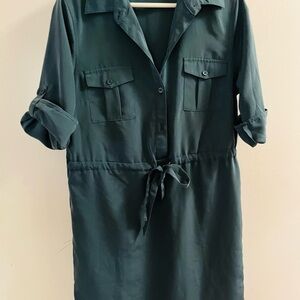 Dark Green Shirt Dress